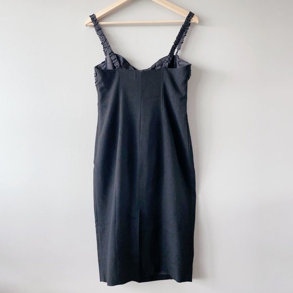 Moschino Cheap & Chic Midi length black dress 100% virgin wool women's s… - Picture 3 of 14